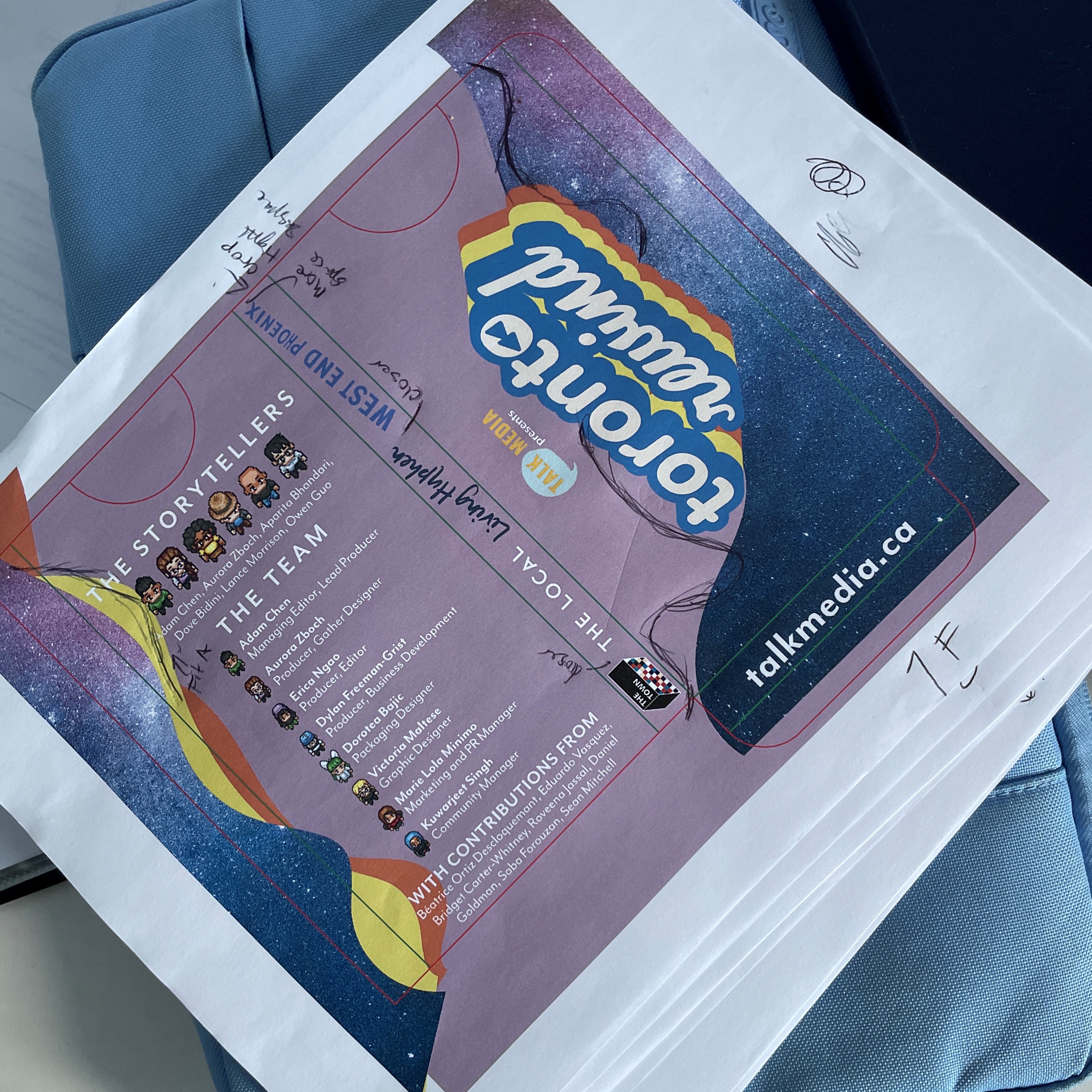 For the final event producing hundreds of copies, I reached out to many local production companies to find the most competitive quote considering the start-up nature. This is some proofs we were marking up. 